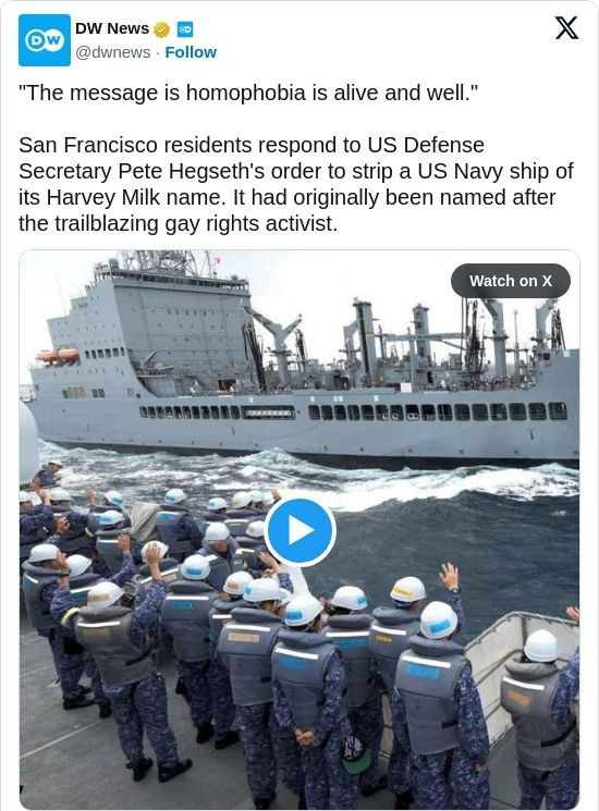 哈维米尔克号被改名引发众怒











我的天呐！这事儿简直让人血压飙