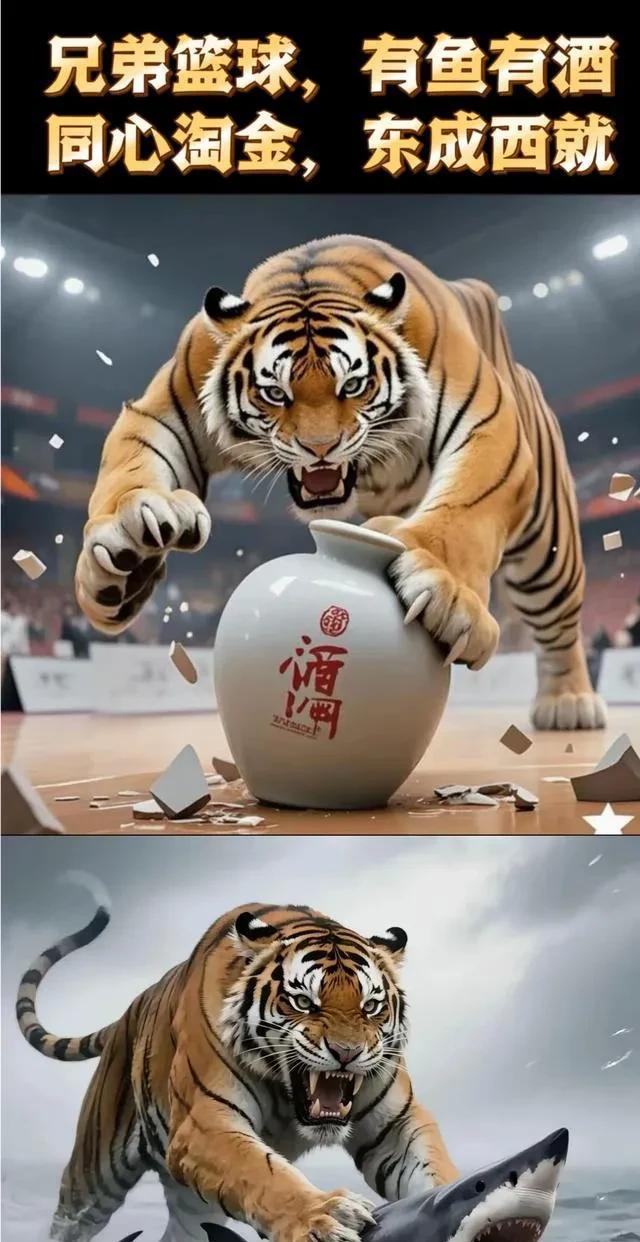 “活捉大鲨鱼，喝汾酒庆祝”广东客场挑战山西，海报足够霸气！
不得不说！CBA附加