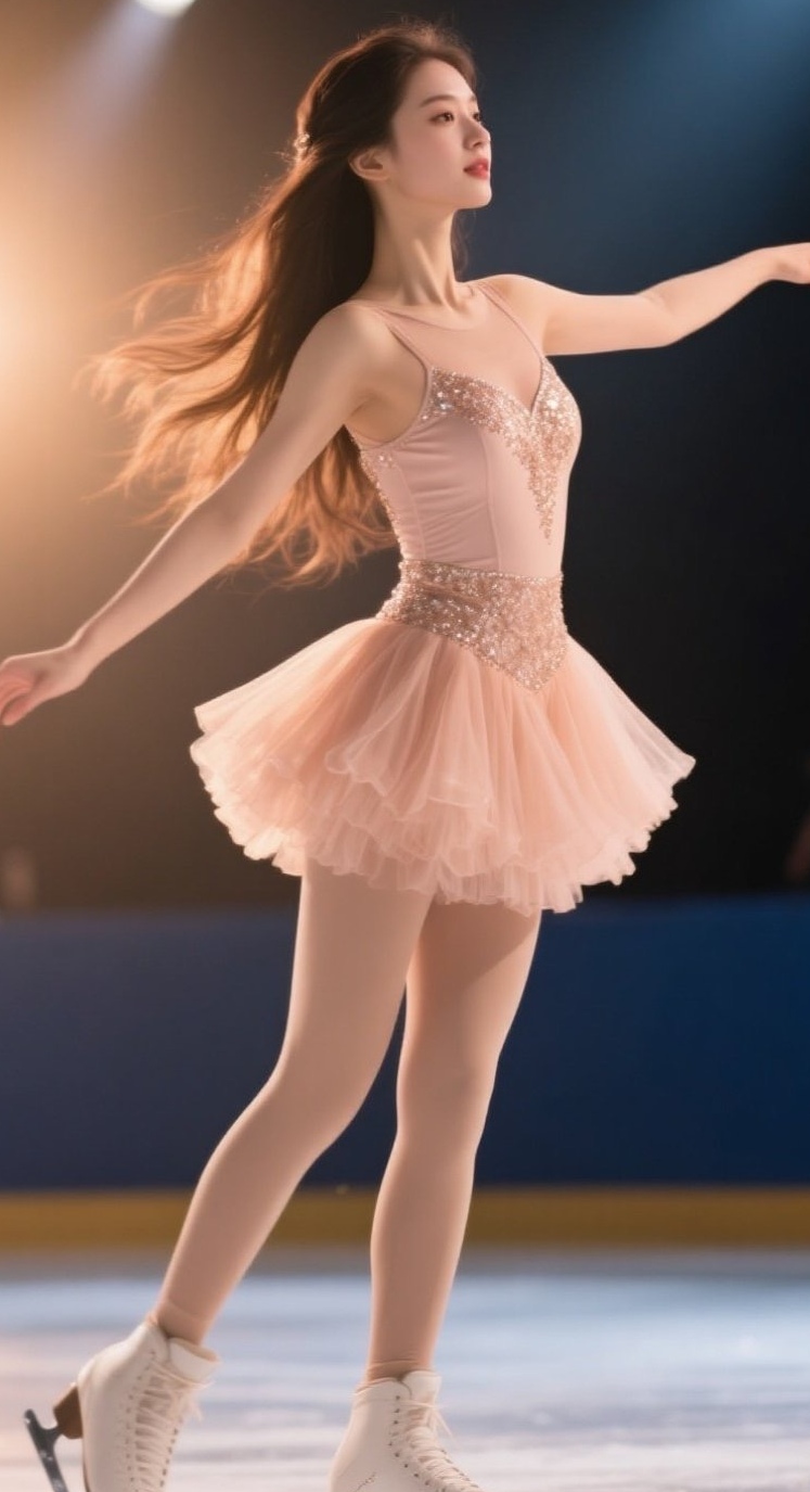 元气少女冰场撒欢，活力四射青春无敌