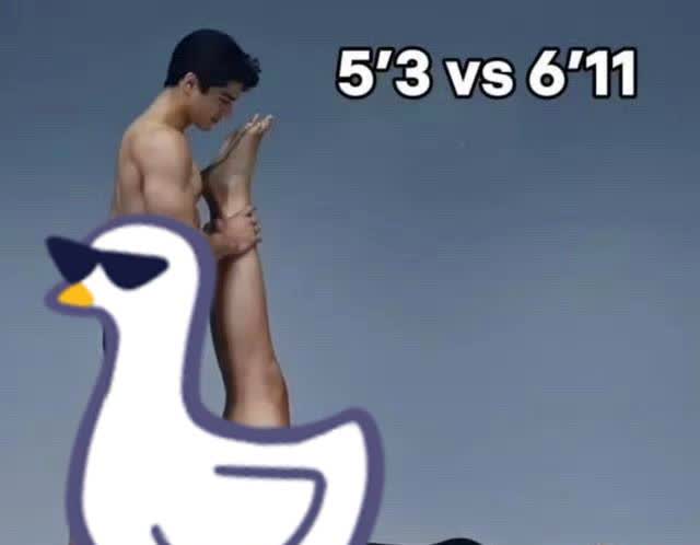 这个有趣（禁止低俗讨论）
身高1米6（5英尺3英寸）的男人
和身高站2米1（