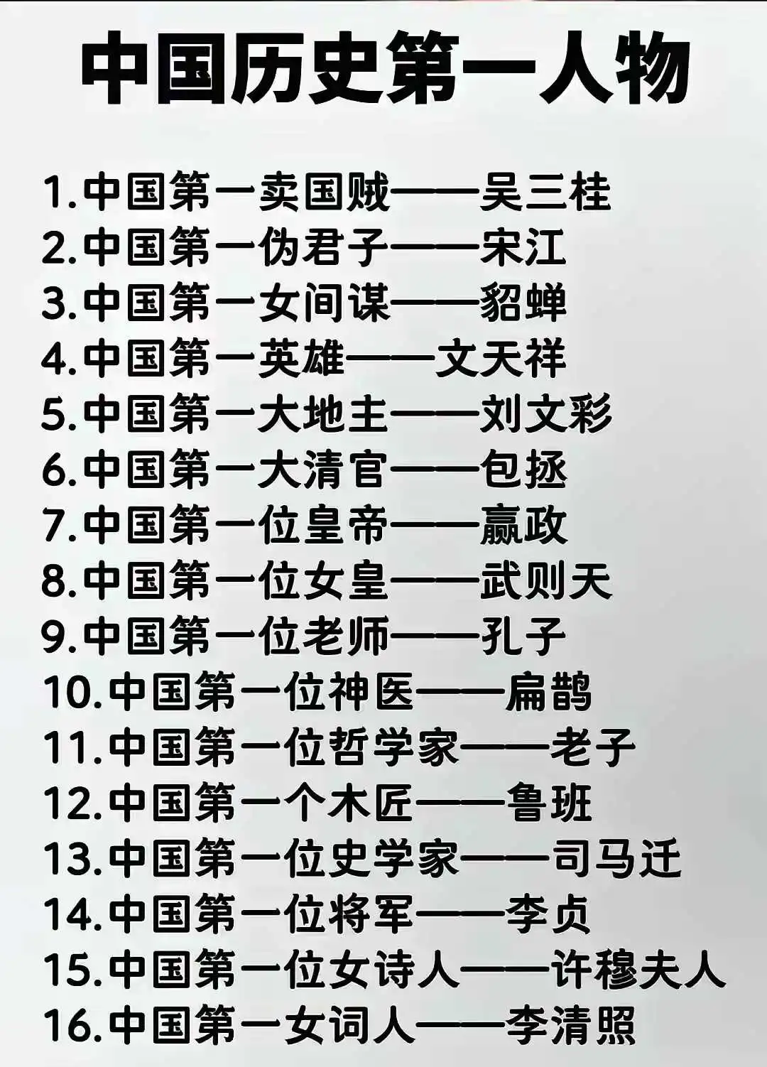 中国历史上有太多厉害的人物，这十大最牛人物肯定各有千秋
