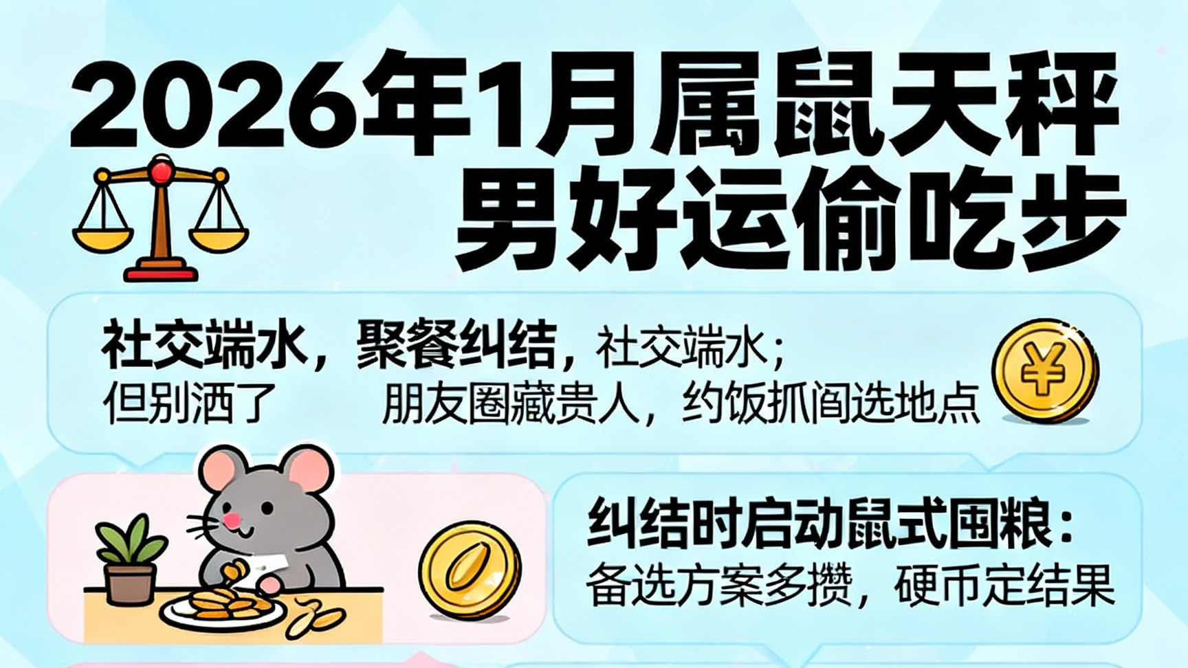 论玄开运指南：2026年1月属鼠天秤男の好运偷吃步