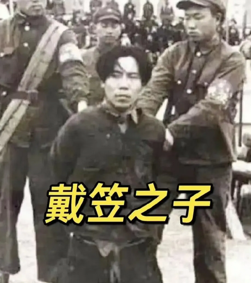 1951年1月，戴笠的儿子戴善武被五花大绑，跪在地上即将被执行死刑。


周围挤