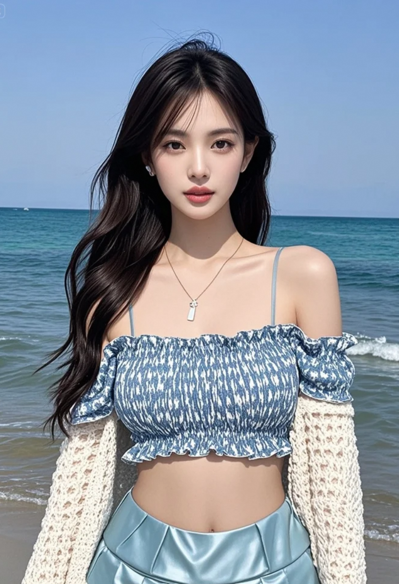 海鸥飞过，她抬头的瞬间，美得像电影