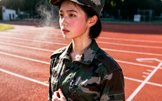 我和我们教官打赌，我能让隔壁所有男生都看我，他不信，我：隔壁连那个男生，我们连的教官要跟你表白！