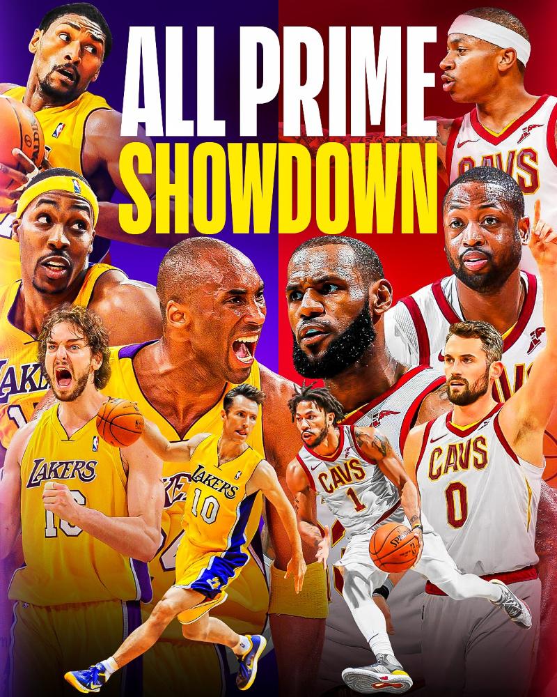 如果图片中两支球队的每一位球星都处于巅峰状态，谁会夺冠？
2012年的湖人队将进