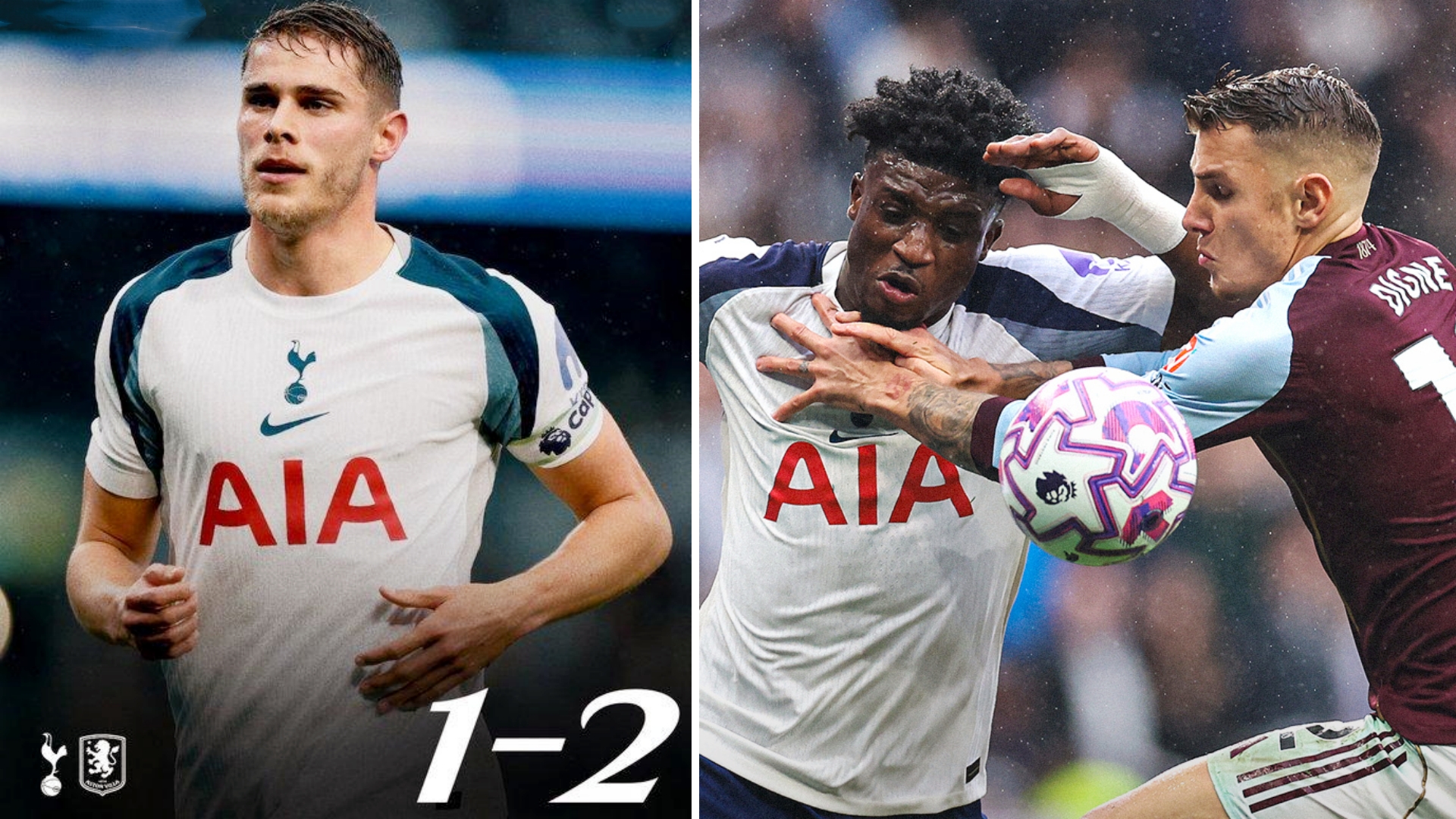 英超：热刺主场1-2遭阿斯顿维拉逆转，4轮仅拿到1胜。
本坦库尔破门，罗杰斯+布