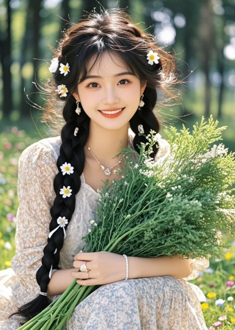 草地是她的舞台，而我是远远注视的观众