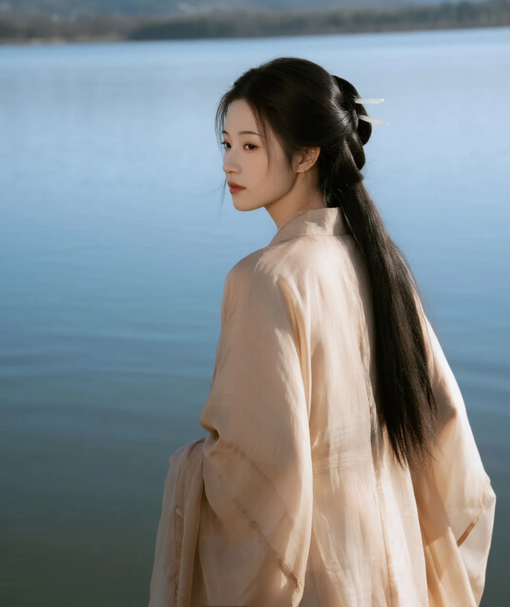湖边的古风小姐姐，你心动了吗？