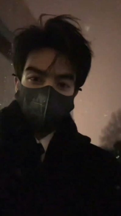 下雪天的宋威龙别样的帅气，这个男友报备视角