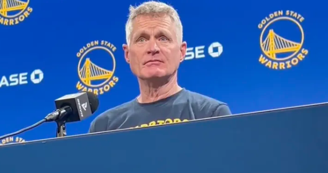 NBA常规赛，赛前勇士主帅史蒂夫-科尔接受了记者采访，谈到了前勇士新秀莱恩-罗林