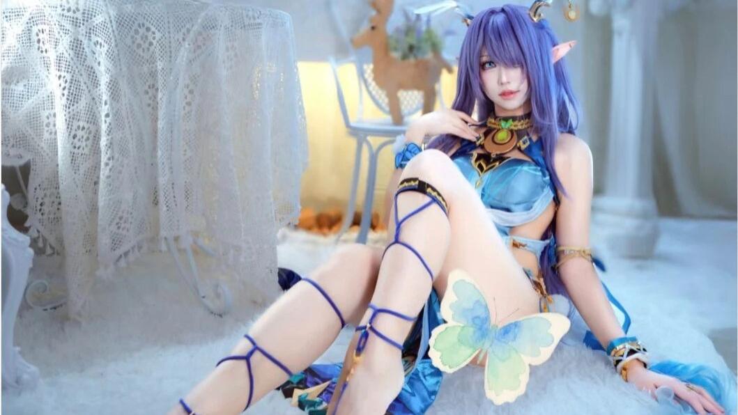 原神菈乌玛 cos：幽蓝秘境的兽耳女神，把须弥的神秘氛围感拉满！