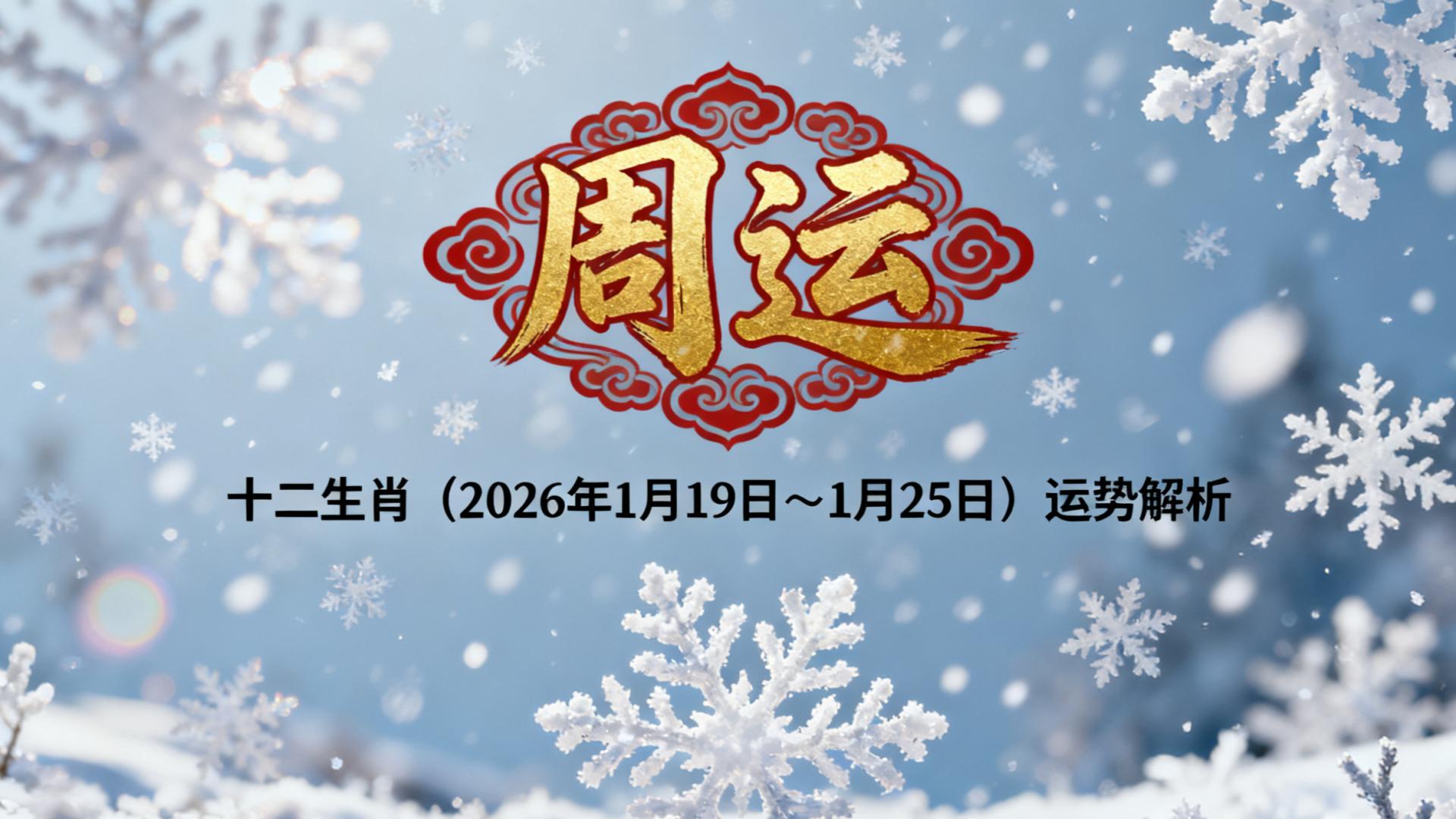 「周运」十二生肖（2026年1月19日～1月25日）运势解析
