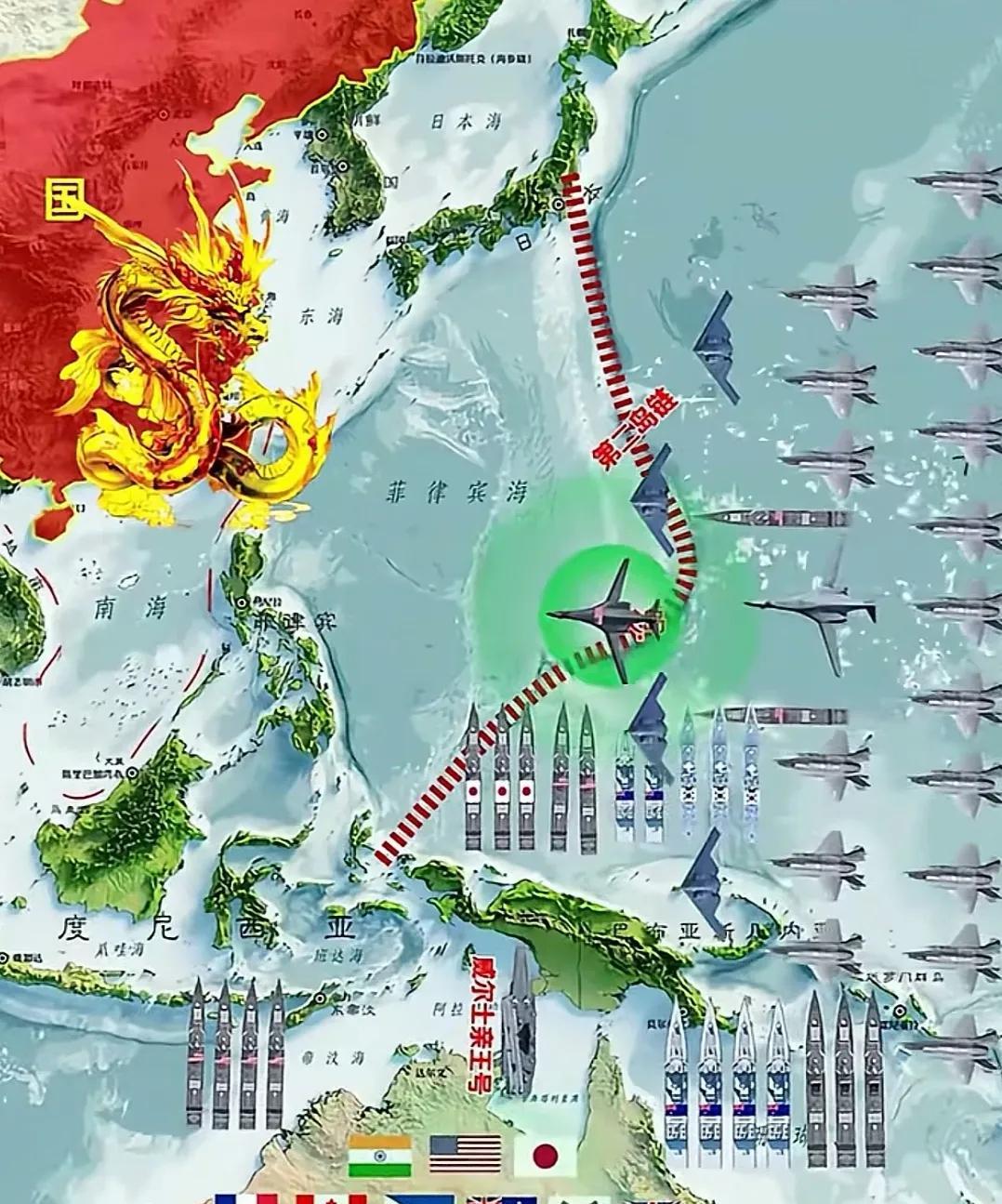 300架战机，3.5万大乒压境第二岛链，将朝鲜围得严严实实，会不会来一个“明修栈