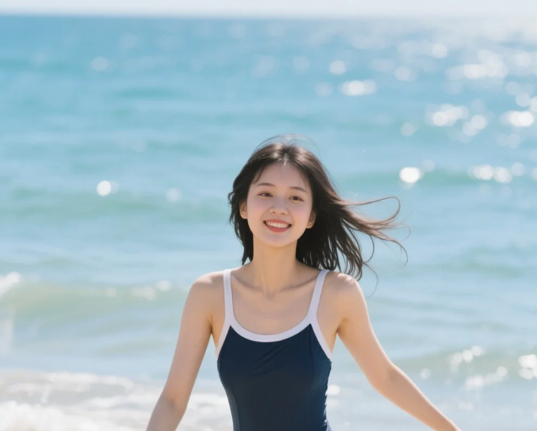 海浪轻吻复古轮廓：连体泳装的视觉诗篇