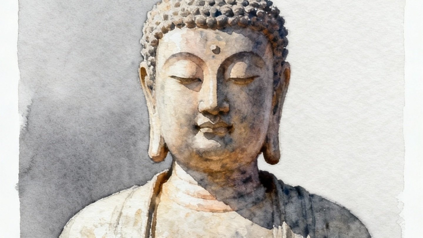 腊月初一的佛光水彩