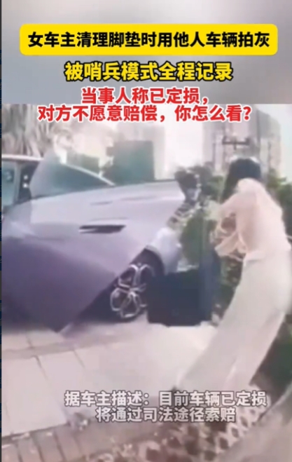 女车主用别人车拍灰被全程拍下，该不该赔？网友吵翻了！
 
6月10日，海南海口一