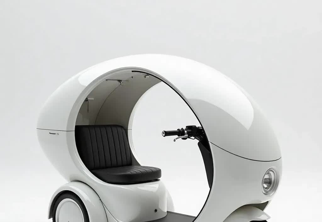 被这颗“大白蛋” 拿捏住了！
这台三轮小摩托，造型像不像一颗圆润的大白蛋！极简