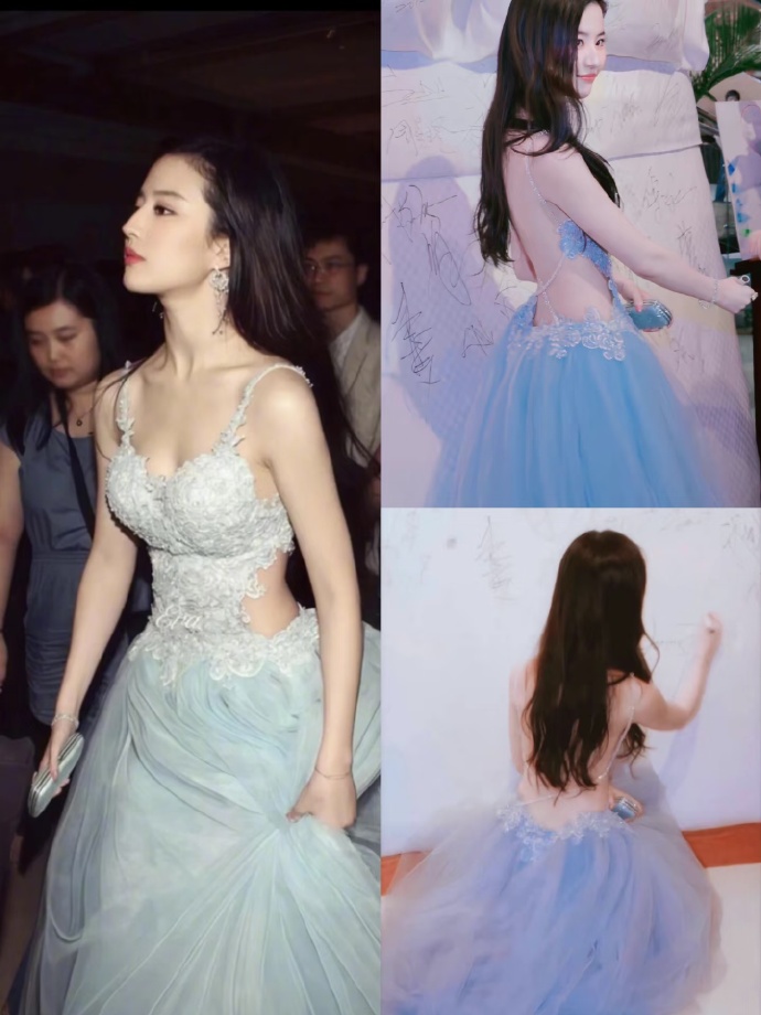 刘亦菲真的不愧是神仙姐姐啊！
连背影都这么漂亮，这套裙子显得她仙气飘飘的 ​​​