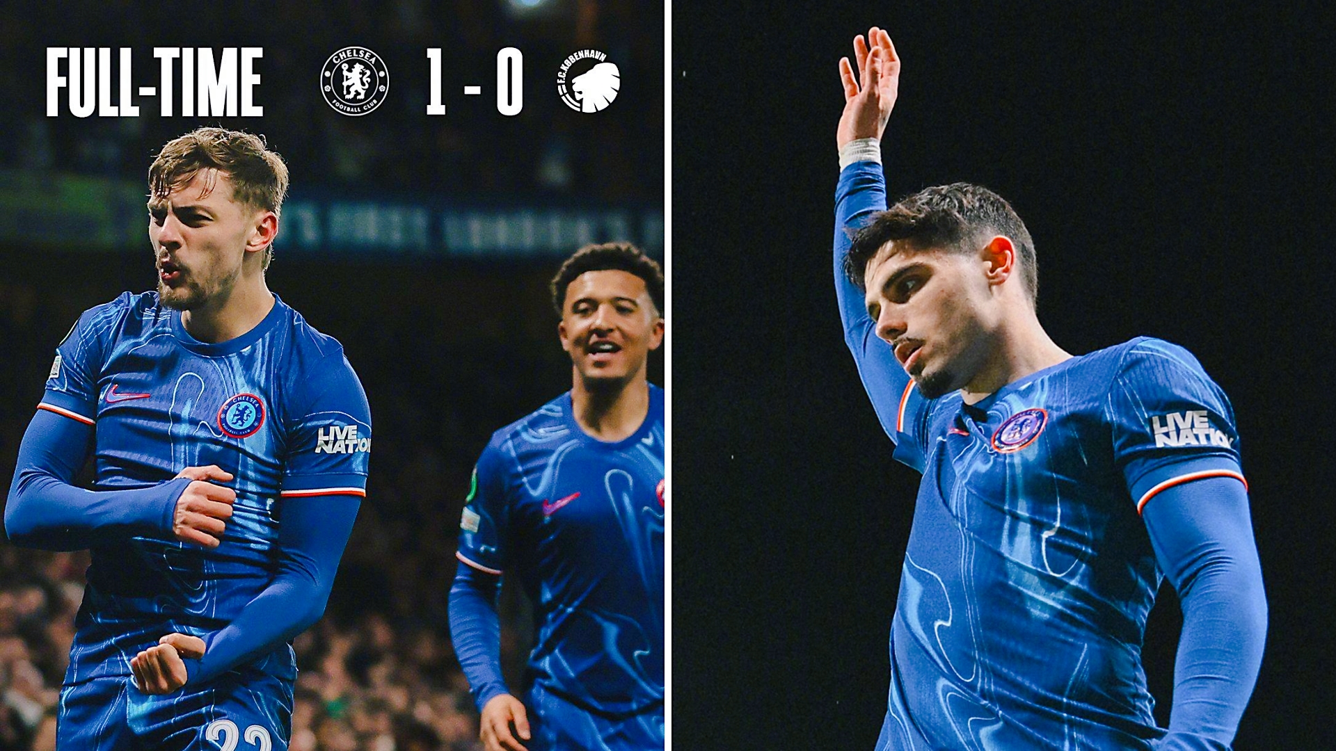 欧协联：切尔西主场1-0击败哥本哈根，总比分3-1晋级八强。
上半场切尔西0射门