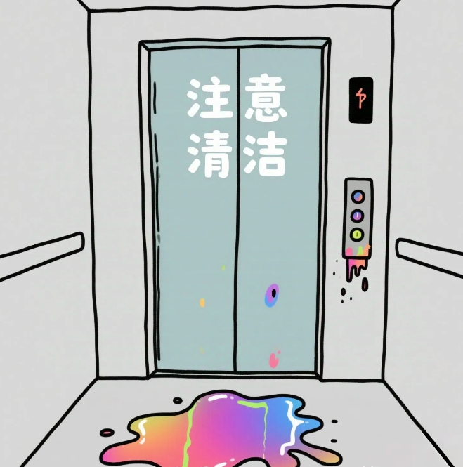 全楼都受不了，电梯的奇怪异味
开始以为是狗狗，物业查了监控
家人们谁懂啊
我们单