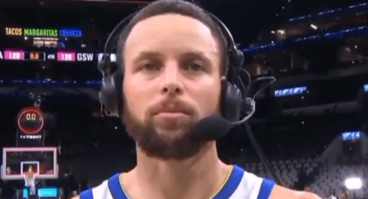 NBA常规赛，勇士125-120战胜马刺。赛后，斯蒂芬-库里接受了记者采访，谈到