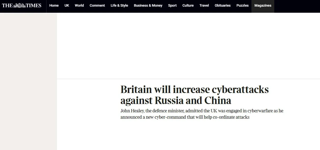 英国将增加网络攻击中俄











简直离谱！英国国防大臣约翰·希利竟