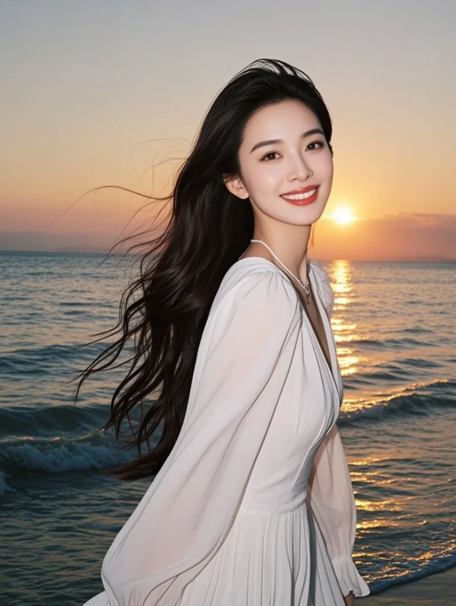 海是倒悬的天空，我是坠入晚霞的星