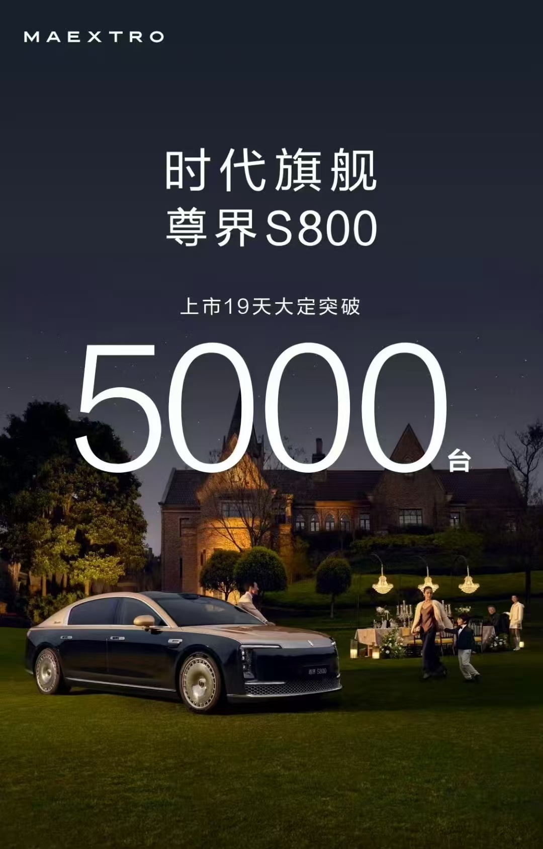 【鸿蒙智行：时代旗舰尊界 S800 上市 19 天 突破 5000 台】

20