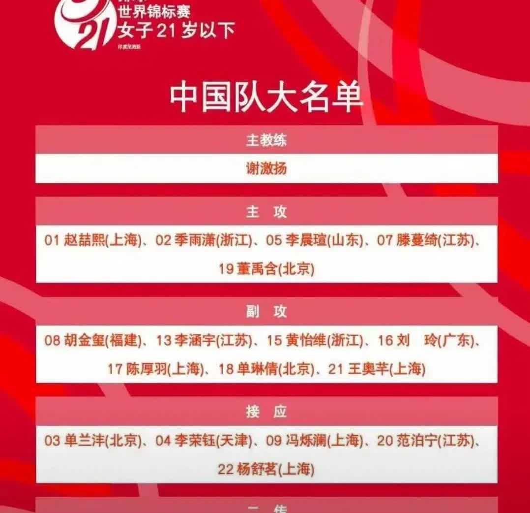 中国女排U21 ～堪称豪华的半个国家队

董禹含、陈厚羽、王奥芊、范泊宁、杨