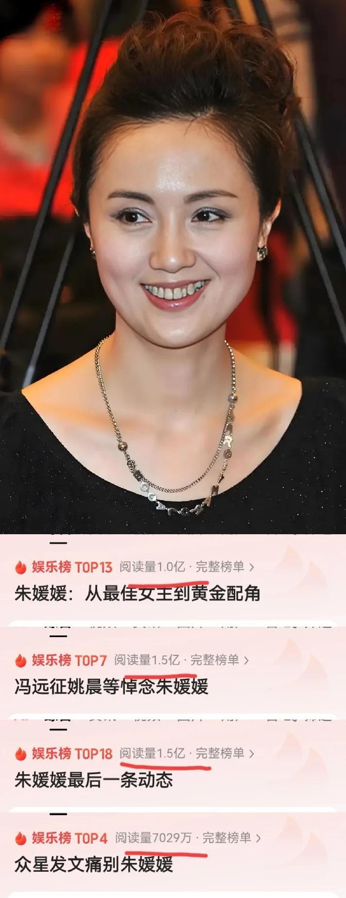 我还是小看了朱媛媛的影响力
以为是一名演员去世了，没想到是一位黄金配角
以为只有