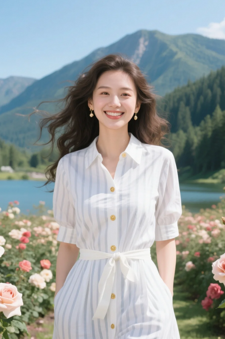 她不是来赏花的，她本身就是花