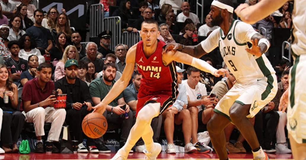 NBA杯小组赛东部C组，特纳错失绝平三分，热火主场106-103险胜雄鹿迎来6连