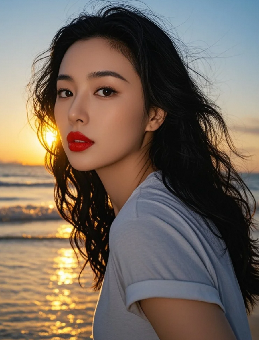 红唇一点，点亮整片沙滩