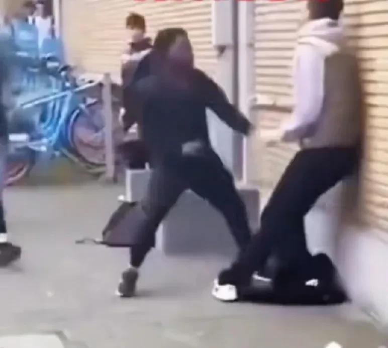 近日，法国巴黎街头 ，一名黑人无故殴打一名法国白人，路过的当地白人纷纷加快了脚步