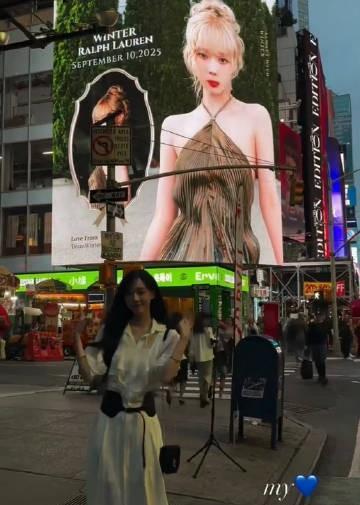 #金玟庭打卡纽约应援大屏##金玟庭纽约时装周g社生图# Winter金玟庭纽约看
