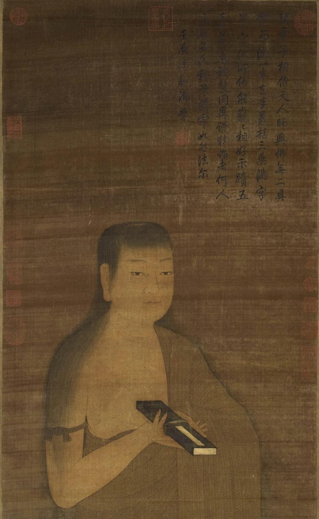 宋人童贞文殊像
收藏于台北故宫博物院
非常接地气的一副画，接近日常生活。