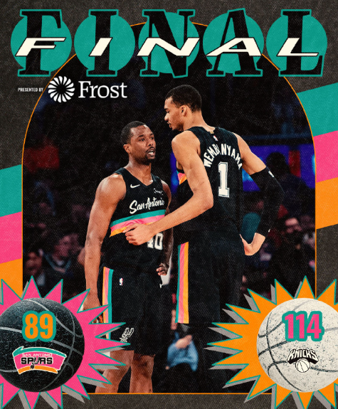 马刺11连胜被终结，客场89-114不敌尼克斯

马刺全场出现22次失误，文班亚