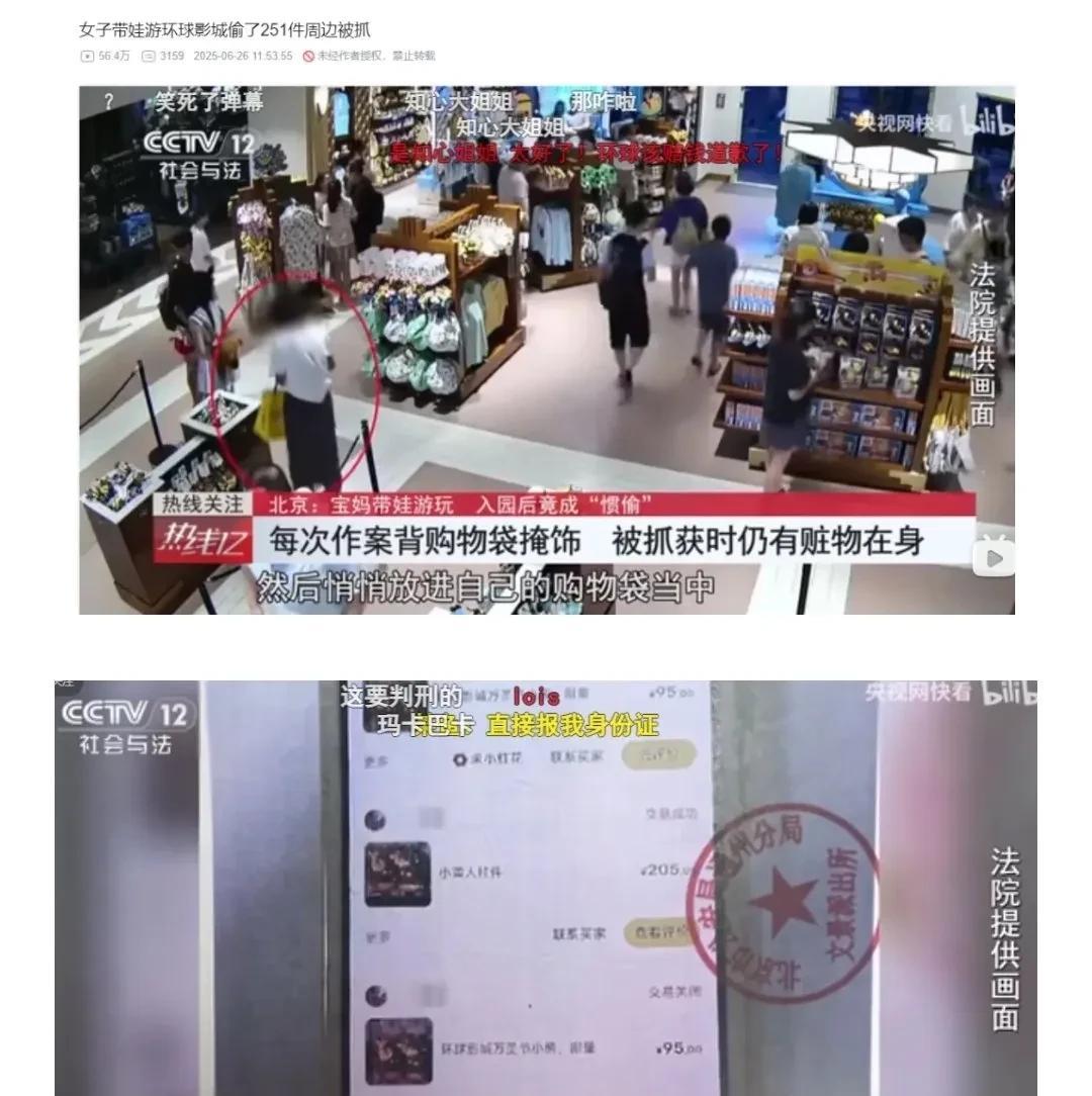 宝妈在北京环球影城偷了251件周边，居然只判缓刑？而且这位宝妈还是个惯犯，不止一