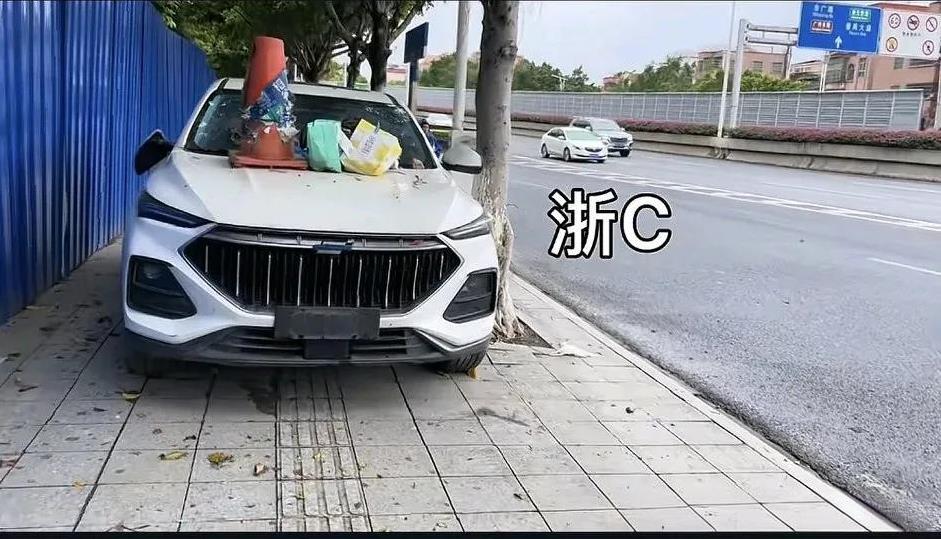 广州番禺区，汉溪大道一辆车停在路边十几天，马上就要变成战损车了。
近日，有网友发