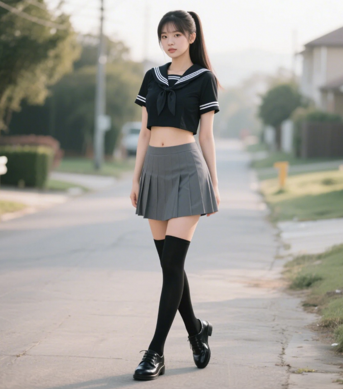 制服少女运动日常 腰臀比美得让人心跳加速