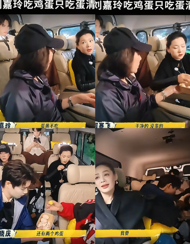 刘嘉玲icon吃早饭时，拿了四五个鸡蛋icon，但只吃蛋白蛋黄就丢一边，何赛飞i