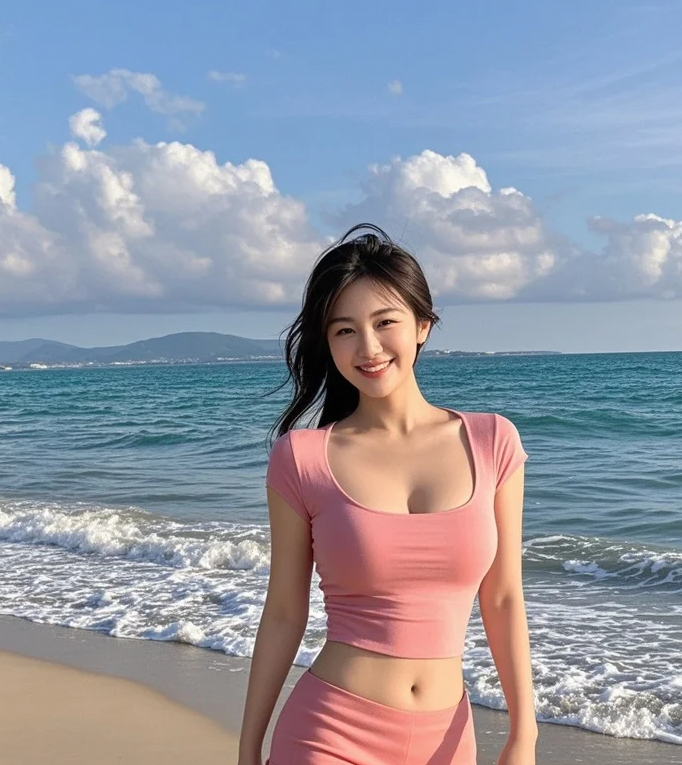 海浪说“来追我呀”，结果我摔了个狗啃沙[哭笑不得]