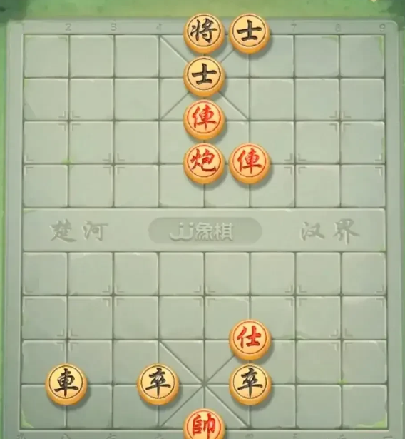 在公园的一角，一场棋对决正在展开。红棋多子占优，引得围观的棋友们纷纷断言红方定能