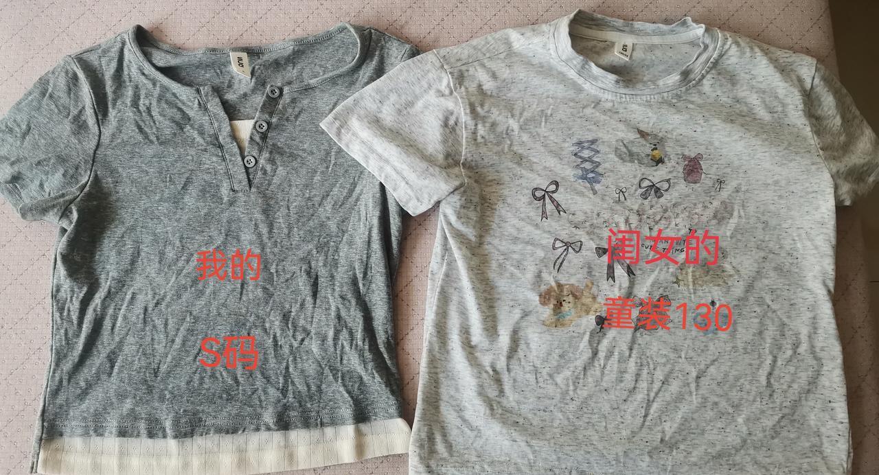别看我现在40+，100斤左右
闺女5岁+，37斤左右
机缘巧合下
我穿她130