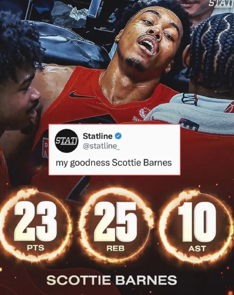 这巴恩斯太逆天，篮板球把勇士给抢爆了！

对阵勇士，巴恩斯全场出战42分钟26秒