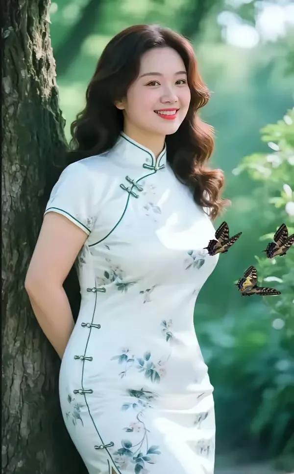 旗袍淡雅笑声融，
蝴蝶飞舞幸福浓。
身姿雅韵谁不爱？
……请友续句
【贤妻陪你两