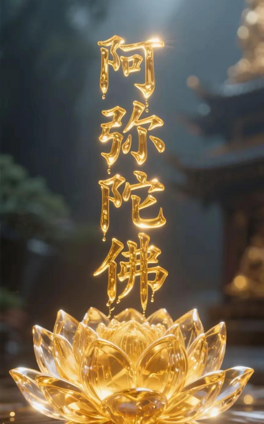 阿弥陀佛，金莲开花
见者好运，翻身暴富