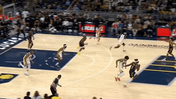 波杰姆斯基反击追进空位三分，勇士替补阵容起势打停步行者