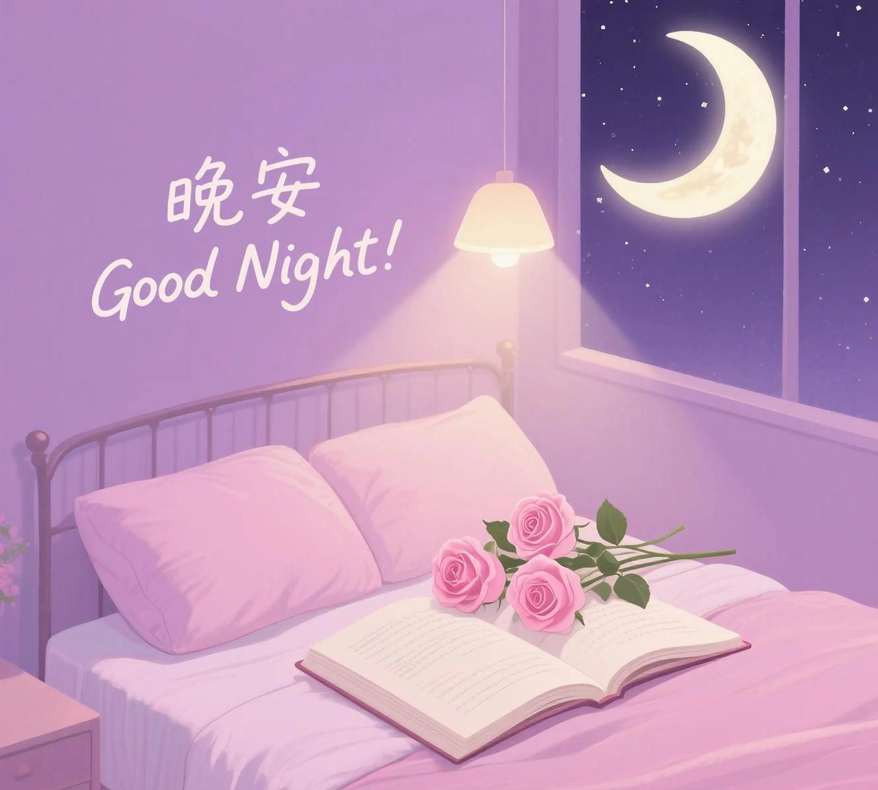 星光轻叩窗纱，
夜色温柔如纱。
喧嚣归于宁静，
疲惫也该卸下。
无论今日是平淡或